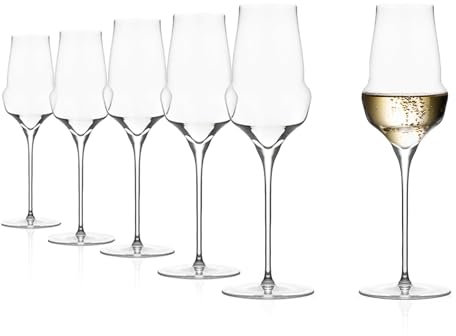 Stölzle Lausitz Cocoon Bicchieri da Champagne Set da 6, 340 ml – Bicchieri da Cocktail Champagne Extravaganti Ideali per Spumanti – Flûte in Cristallo Prodotto in Germania – Lavabili in Lavastoviglie
