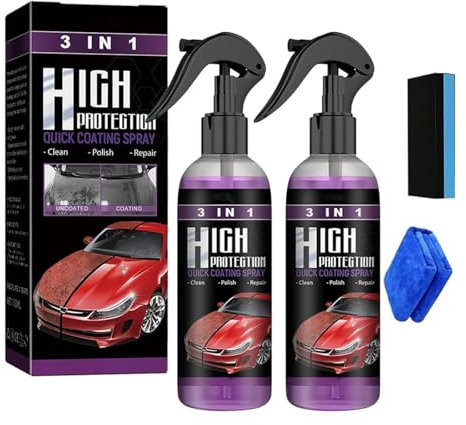 3 in 1 High Protection Quick Car Coating Spray, Car Ceramic Coating Spray, Plastic Parts Refurbish Agent, Quick Coat Car Wax Polish Spray For Cars, Car Ceramic Coating Agent