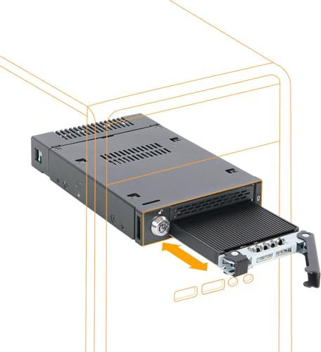 ICY DOCK ToughArmor MB833MK-B V2 Drive Enclosure for 3.5 M.2, PCI Express NVMe 4.0 - SFF-8654 SlimSAS Host Interface Internal - Black