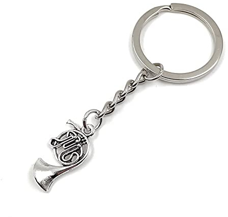 Onwomania Waldhorn Tuba trompete Schlüsselanhänger Metall Glücksbringer in Alu Geschenkbox, ideal zum Verschenken
