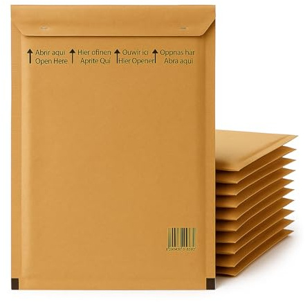 Sobres Acolchados Resistentes con Burbujas Envuelve y Protege. Sobres para Envíos. Sobres Acolchados para Envíos (Marrón Kraft, 26,5x18 cm, 10 Sobres)