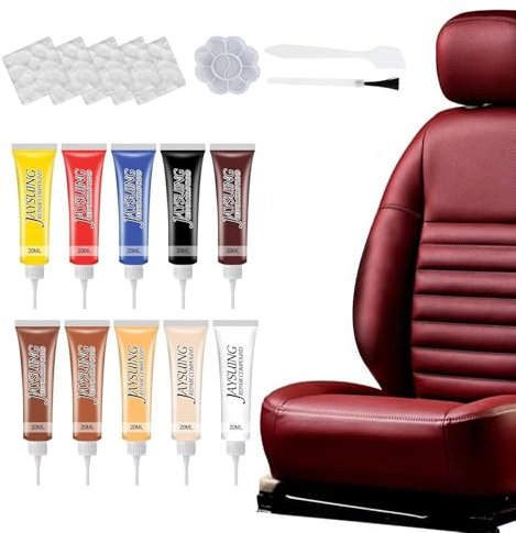 Leder-Reparaturset, Reparaturset für Ledersofa, Reparaturset für Polsterungen in 10 Farben – Lederpflege für Möbel, Sofas, Jacken, Autositze und Taschen, Reparaturen