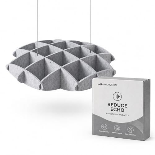 Arrowzoom Panneaux Acoustiques de Plafond Élegants Absorbeurs de Son Tuiles de Plafond Suspendues Insonorisantes pour Bureau, Home Cinéma, Studio d'Enregistrement 80 cm (31) Gris - KK1459