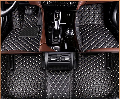 DZSFDGDDFGD Autoteppich Fußmatten Auto-Fußmatten Nach Maß Für A5 Limousine (Vier Türen) 2017 2018 2019 2020 2021 Auto-Fußpolster(Black-Beige)