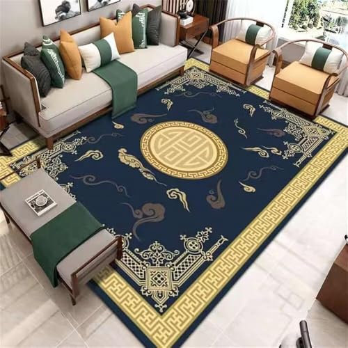 RUGMRZ Klein Teppich Moderne Geometrie, Mode, Einfachheit, Wohnzimmer, Sofa, Schlafzimmer, Anti-Rutsch Schöne Zimmer Deko Blau Teppich Rutsch Stop Kurzfloorteppiche 200X300CM