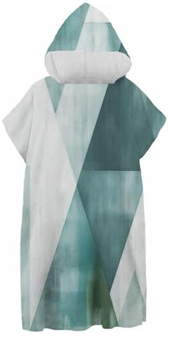 CDXNORA Strand Poncho Mit Kapuze - Sommer Handtuch Mit Abstrakt Muster Für Herren,Damen,Mikrofaser Groß Bademantel,Einfachen Wechsel Sport Surfing Strandtuch (75X110Cm) Blaue Raute