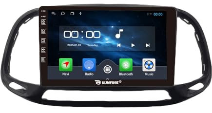 Quad Core 4G+64G Car CarPlay Android Auto 9 IPS Display Navigation Stéréo Touchscreen Headunit Pad Tablet Caméra arrière GPS Radio Lecteur multimédia pour Fiat Doblo 2016-2019