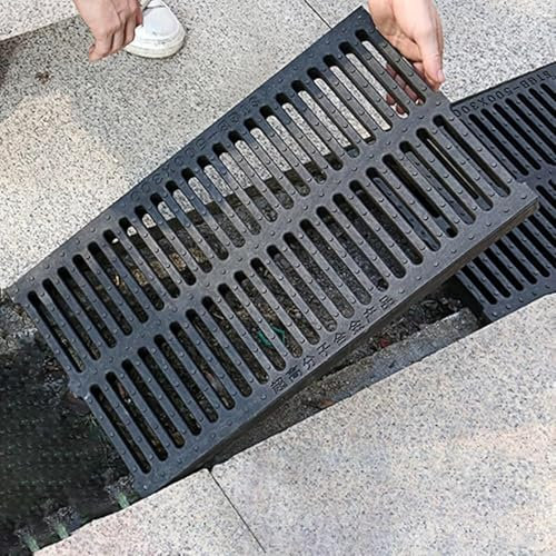 Überlauf-Drainagegitter Entwässerungsgraben, Gitterabdeckung for Fahrspurentwässerungsgräben, Regenwassergrabengitter for Garage/Gehweg, HDPE-Regenwasserfilter for den Außenbereich Gitterroste für Sch