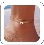 ZHESHY Fußkettchen Damen Silber 925 Gold Herz Buchstaben Fussketten | Wasserfest 14K Gold Fußkette,Layered CZ A-Z Initial Fussketten Frauen, Verstellbar Boho,Sommer Strand Fußschmuck,Geschenke