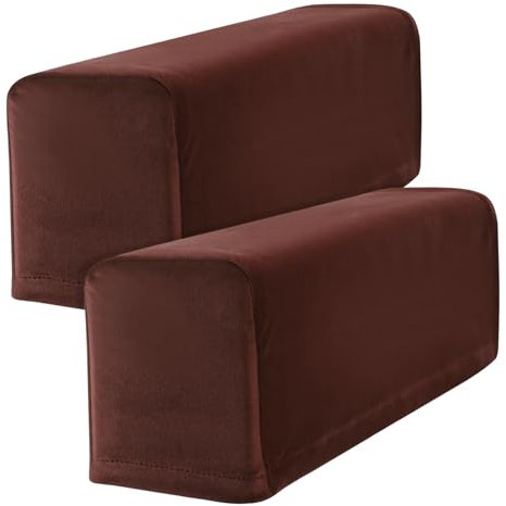 Holibanna 2pezzi Copribraccioli Per Divano Protettivi Elastici Monocolore Color Caffè Adatti Per Ufficio Negozio e Casa Per Mantenere Bracciolo Pulito e Duraturo