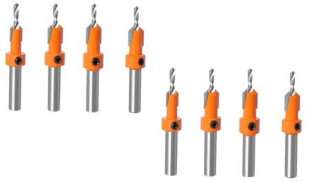 DIYEAH 2sets Countersink Drill Bit Round Handle Drill Bits for Easy to Use High Efficiency Strong and Sturdy Suitable for Engraving Machine DIY Projects 4pcs*2