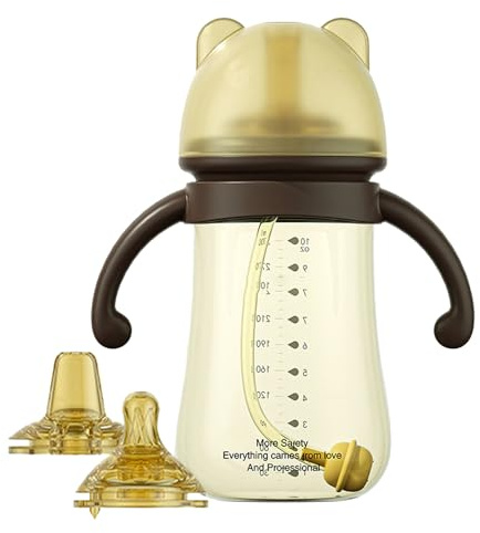 Tazza Di Paglia Di Girouette - Babinet Per, Mangiatoia Perdite | Bottiglia Di Latte A Collo Grande Con Maniglie, Paglia In Silicone Morbido, Tazza Di Allenamento Per Il Consumo Di Neonato