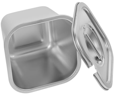 HEALEEP Boîte À Glace Hermétique Pour Congélateur Contenant Pour Glaces Maison Contenant Pour Glaces Bac À Glace Gobelet De Conservation En Acier Inoxydable Argenté