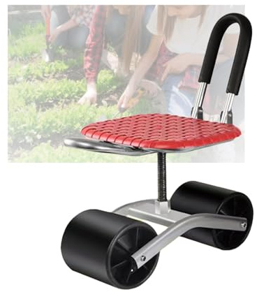 Generisch Rollbarer Gartenarbeitshocker,Gartenhockerwagen Mit 150 Kg Tragkraft,20–33 cm Höhenverstellbar,Sitz Um 360 ° Drehbar,for Obstgärten Und Farmen(Black)
