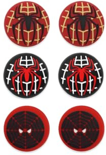 MME Tapas de Agarre para el Pulgar, Thumb Grips compatibles con Mando PS5 PS4 Xbox Switch 2, Funda Joystick PS4, Grips Mando Play 4, Accesorios PS5 (Spider 3)