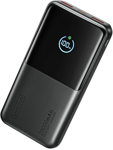 Power Bank 20000mAh, Fast Charging Portable Charger with LED Display, Slim & Compact USB-C Powerbank, Battery Pack Compatible with iPhone 17/16/15/14, Samsung, Android Devices & More (Dark black)