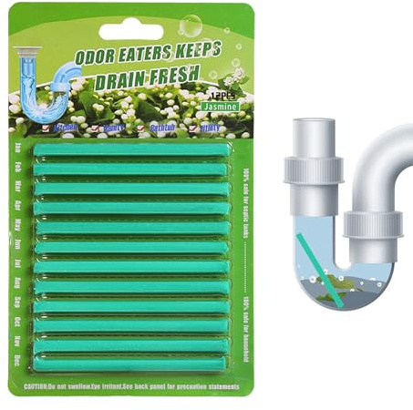 Erconsso Bâtonnets de vidange pour évier, déboucheur puissant et enzymatique pour réservoirs, éviers, baignoire, douche, toilettes, cuisine, salle de bain