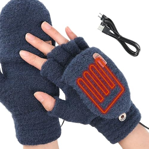 Yulokdwi Beheizbare Jagdhandschuhe - Warme Winter Fäustlinge | 5V USB Heizhandschuhe für Angler Outdoor Schneeschaufler Motorradfahrer Lieferdienste bei Kälte