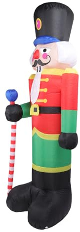 GOWENIC Cascanueces Inflables Iluminados con Led Soldado de Casquillas a Prueba de Agua Ligera a Prueba de Agua para la Decoración de la Corte de Navidad (Enchufe de la UE 220-240v)