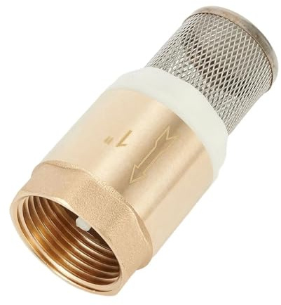 Clapet anti-retour à bande métallique Clapet de pied en laiton DN25 avec clapet anti-retour, panier d'aspiration acier inoxydable, filetage intérieur 1 pouce, 25 mm