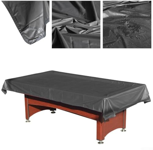 Jotekonoby Funda de mesa de billar para mesa de billar de 7 pies y 8 pies, a prueba de polvo, impermeable, cubierta protectora para mesa de juego para uso en interiores y exteriores, fibra de vidrio