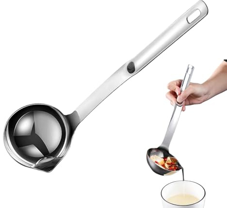 Écumeur de Soupe - Louche De Cuisine En Acier Inoxydable Avec Long Manche Et Bec Verseur - Louche Séparatrice De Graisse Pour La Cuisine | Pour Maison Dortoir Hôtel Restaurant Appartement
