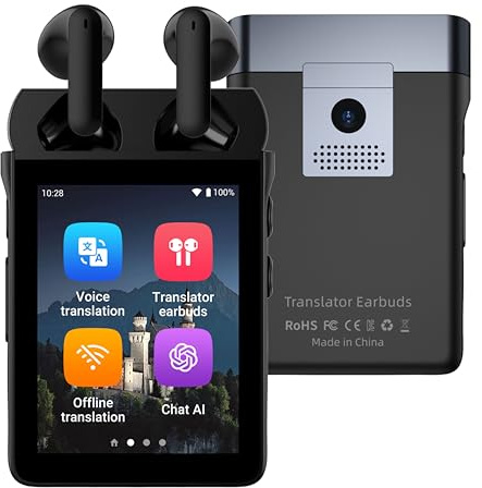 Anfier A9 KI Übersetzer Kopfhörer Testsieger 4G Anrufe & Hotspot Freigabe, Echtzeit Sprachübersetzer ohne Internet mit 144 Sprachen App-free, ChatGPT/Offline/Foto Übersetzer (Schwarz,4G+WiFi-Version)