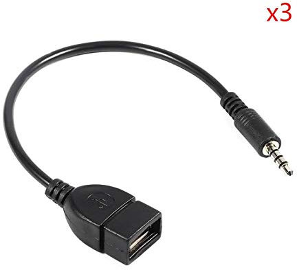 superior ZRL® Convertidor Adaptador Cable de 3.5mm Macho Audio AUX Jack a USB 2.0 Tipo a OTG Hembra para Reproducir música en Coche (20cm)