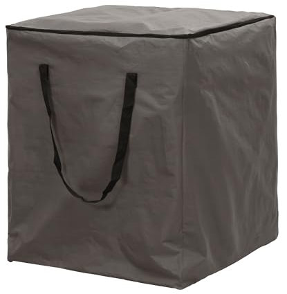 Perel Bolsa de almacenamiento, bolsa para muebles de jardín, bolsa para cojines, funda para cojines de muebles de jardín, funda protectora para cojines, bolsa para cojines, impermeable, gris, 75 cm x