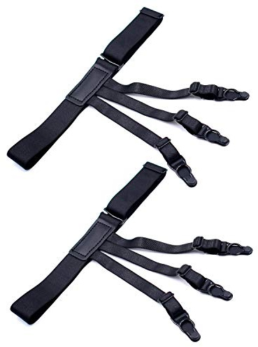 DonDon Tirantes con soporte para camisa elástico y largo ajustable negros 2 piezas
