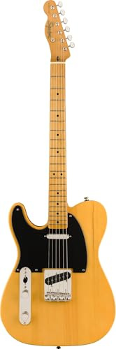 Squier by Fender Classic '50s Telecaster Linkshänder, Butterscotch Blonde | Linkshänder-E-Gitarre, Vintage-Telecaster-Spezifikationen der 50er Jahre, butterscotchblond