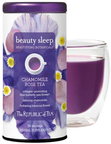 The Republic of Tea Beautifying Botanicals Beauty Sleep Herbal Tea, 36 Ct
