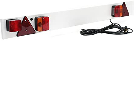 WilTec Rampe d’éclairage pour Remorque 7 Broches – Largeur 137 cm & Câble de 6 m – avec Feux arrière Feu Stop, Clignotants, etc. – Plaque de signalisation Voiture routière