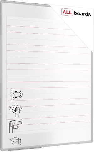 ALLboards Whiteboard mit Zeilen, Alurahmen 120x90cm