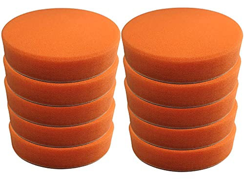 Craft-Equip Basic 10er Pack 150mm Polierschwamm orange glatt Auto Pad Polierpad
