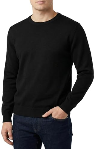 Castle Point Jersey Hombre Algodón Cuello Redondo (Negro, M)