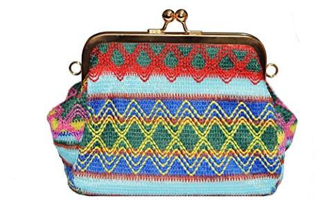 Lin‘s Liliana Damen Clutch Stroh Umhängetasche elegant Abendtasche umweltfreundliche Strandtasche Vintage Handgewebte Schultertasche