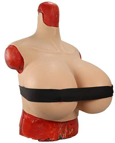 FSYH Riesige Brustpanzer Z Cup SilikonbrüSte mit WattefüLlung KüNstliche GefäLschte BrüSte füR Crossdresser Cosplay Prothese,Skin Tone