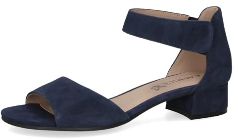 CAPRICE Damen Sandalen mit Absatz aus Leder mit Riemchen, Blau (Ocean Suede), 38 EU