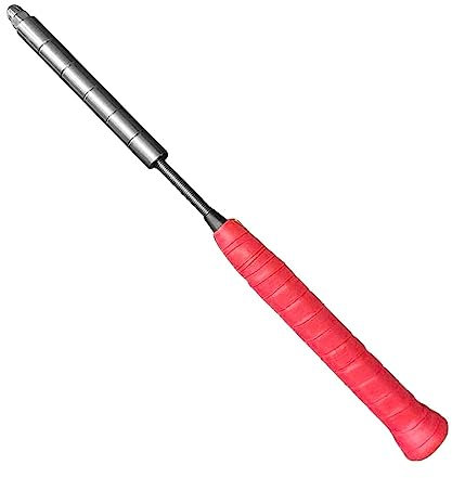 LOVIVER Badmintonschläger-Schwungtrainer, Badminton-Trainingsschlägerzubehör, tragbare Stange mit verstellbarem Gewicht, Badminton-Power-Enhance-Griff für den, Rot