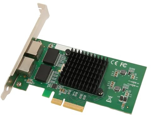 ASHATA Adaptador de Servidor PCIe, Tarjeta de Red de Servidor PCIe Gigabit Ethernet, 10 100 1000 Mbps Puerto RJ45 PCI Express X4 Tarjeta de Red PCIe Estable para Computadora de Escritorio