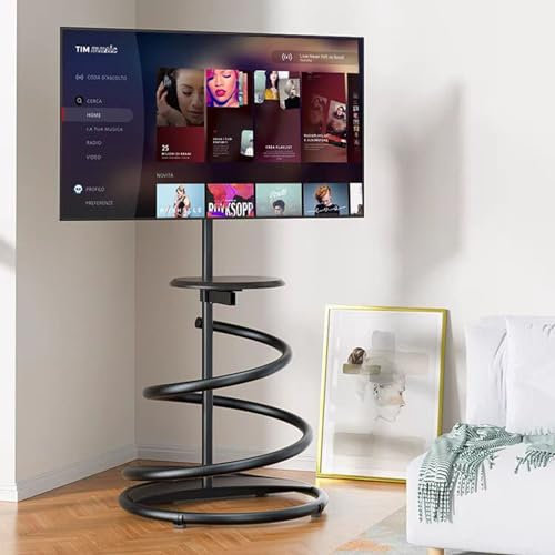 YUZDNM Bodenstehender TV-Halterung - 45 Grad Drehbarer Bodenrahmen Für LCD-Fernseher, Drehbares Trennwandgestell, Passend Für 37-75-Zoll-LED-Bildschirme, Max. VESA 600 X 400 Mm