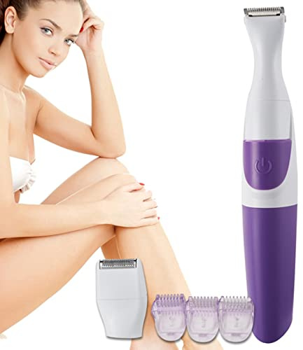 Wiederaufladbarer Epilierer, Haarentfernung für Frauen, 2-in-1-Haarschneider für Damen, Elektronisch, Waschbar, Haarschneidemaschine für Bikinizone, Lila