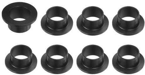 sourcing map 8pcs Flanged Sleeve Bearings Plastic Bushings 16mm Bore x 18mm OD x 12mm Length Black POM Bushings