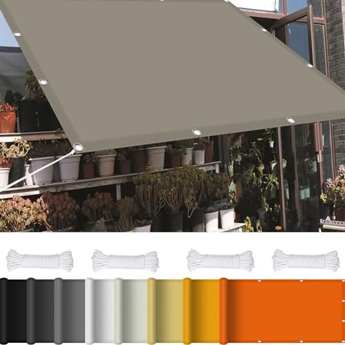 Vela Ombreggiante Quadrata 4.5 x 5 m 98% Protezione UV Rete Ombreggiante Poliestere per Esterno Giardino Terrazza, Cachi