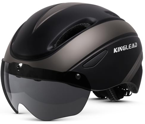 Bike Helmet for Adults Bicycle Helmet with Detachable Magnetic Googles & Adjustable Dial for Mountain Bikes, Road Bikes, Electric Bikes, Scooter