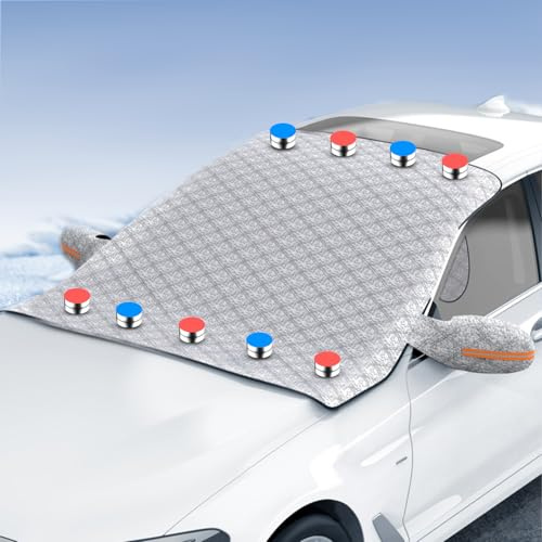 Xiujuers Windschutzscheibenabdeckung, 160x120CM Frontscheibenabdeckung Winter, Scheibenabdeckung Auto Winter, Frostschutz Auto Frontscheibe, Schutz vor Schnee, Frost, UV-Strahlen, Sonnenlicht, Staub