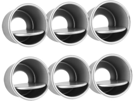AUTSUPPL 6pcs 2-inch Removable Bottom Round Cake Pans Aluminum Alloy Metal Baking Molds for Cheesecake and Pie Baking Tools