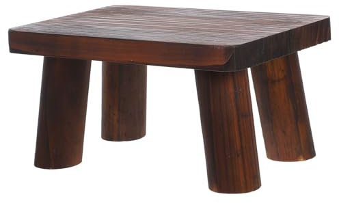 Wooden Step Stool for Seniors Heavy Duty Pine Footstool Finish Portable Step Stool for Bedroom Bathroom and Garden