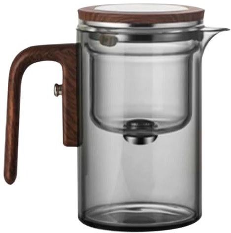 de vidrio - transparente apta para estufa, vidrio de borosilicato resistente al calor | coladora de 600ml, con infusor, de hojas sueltas y florecientes, acero inoxid